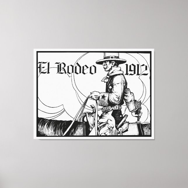 1912 Rodeo Cowboy Land western Art Canvastryck (Framsida)