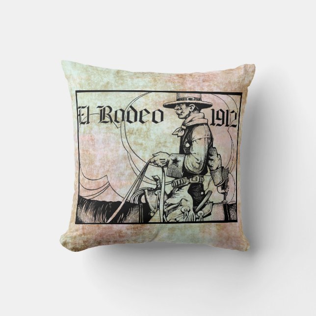 1912 Rodeo Cowboy Land western Art Kudde (Framsida)