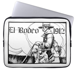 1912 Rodeo Cowboy Land western Art Laptop Fodral