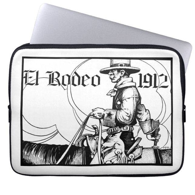 1912 Rodeo Cowboy Land western Art Laptop Fodral (Framsidan)