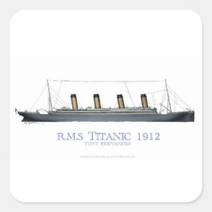 1912 Titanic 1 Fyrkantigt Klistermärke
