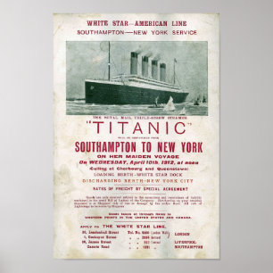 1912 TITANIC-inbjudan för frakt Poster