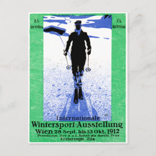 1912 Wien Winter Sports Poster Vykort