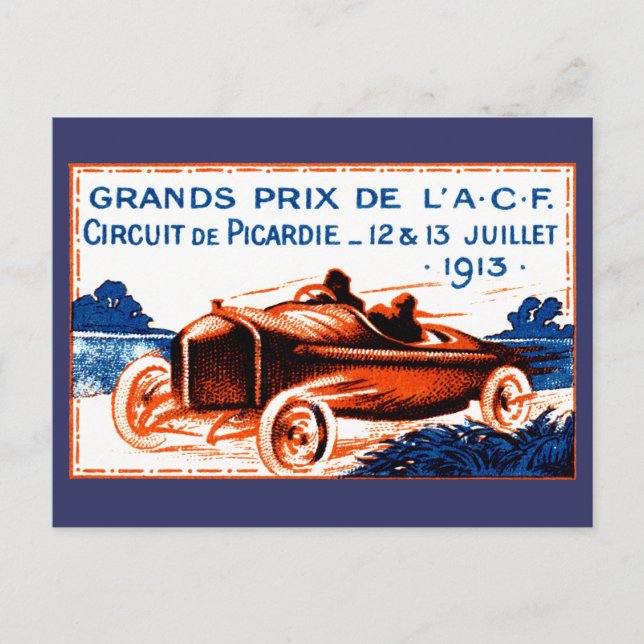 1913 års Grand Prix Vykort (Framsida)