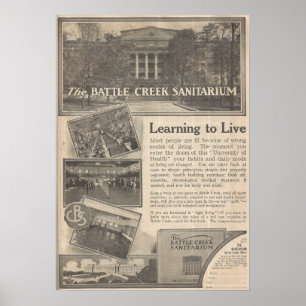 1913 Battle Bäck Sanitarium, Michigan Poster