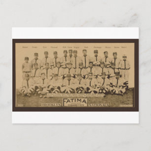 1913 Brooklyn Dodgers Fatima Tobacco Card Print Vykort