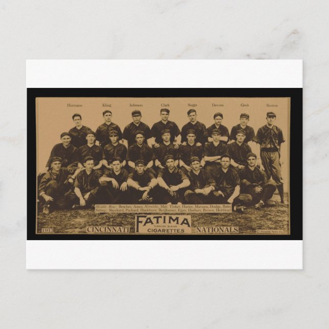 1913 Cincinnati  Fatima Tobacco Card-utskrift Vykort (Framsida)