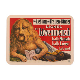 1913. En man med Lejon Head Reading Shakespeare. Magnet