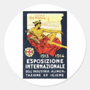 1913 Genova Expo Poster Runt Klistermärke