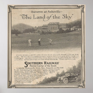 1913 Hösten i Asheville NC-turism och Poster