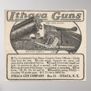 1913 Ithaca Guns Advertisement Poster