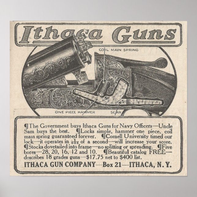 1913 Ithaca Guns Advertisement Poster (Framsidan)
