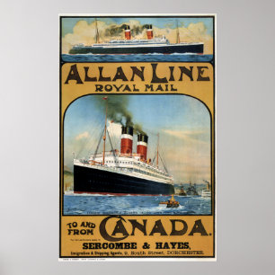 1913 KANADA TILL FÖRENADE KUNGARIKET, STEAMSHIP POSTER