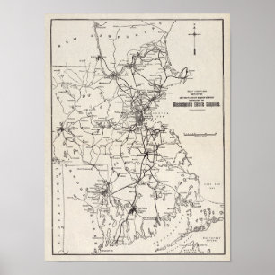 1913 karta vid Lehigh Valley Transit Company Poster