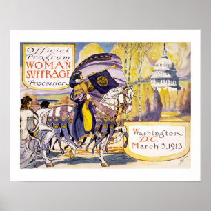 1913 Kvinnors höger marscherar Washington DC Poster