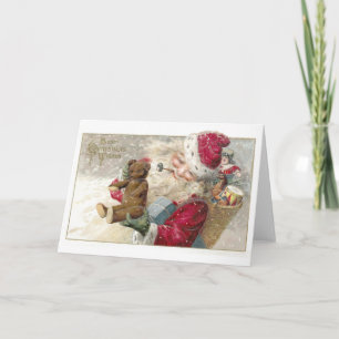 1913 Tomt med Nalle och pipa Helgkort