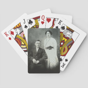1914 B&W Photo Couple Image, Backe RPPC Casinokort