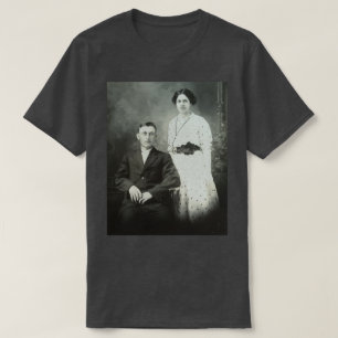 1914 B&W Photo Couple Image, Backe RPPC T Shirt