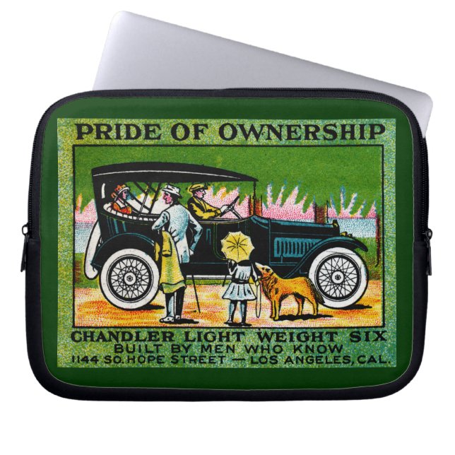 1914 Chandler Automobile Poster Laptop Sleeve (Framsidan)
