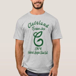 1914 Cleveland Grönt Sox Federal League Base Boll T Shirt