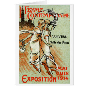 1914 Expo för modern kvinna Hälsningskort