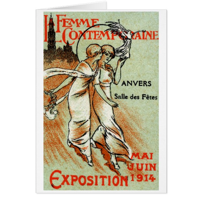 1914 Expo för modern kvinna Hälsningskort (Framsidan)