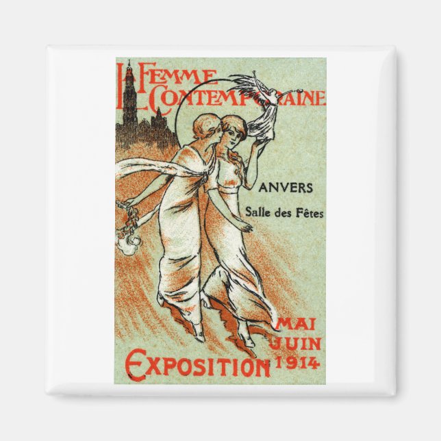 1914 Expo för modern kvinna Magnet (Framsidan)