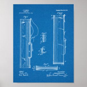 1914 Golf Caddy Klubb Bag Design Patent Art Print Poster