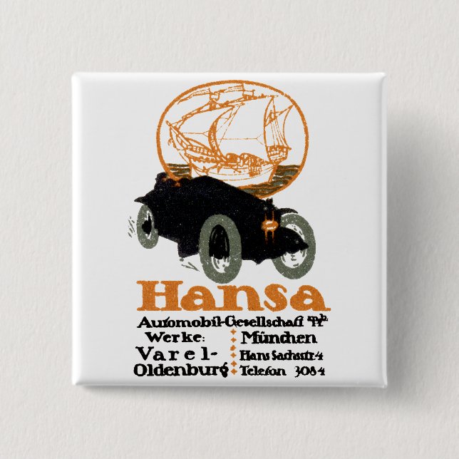 1914 Hansa Automobile Knapp (Framsida)