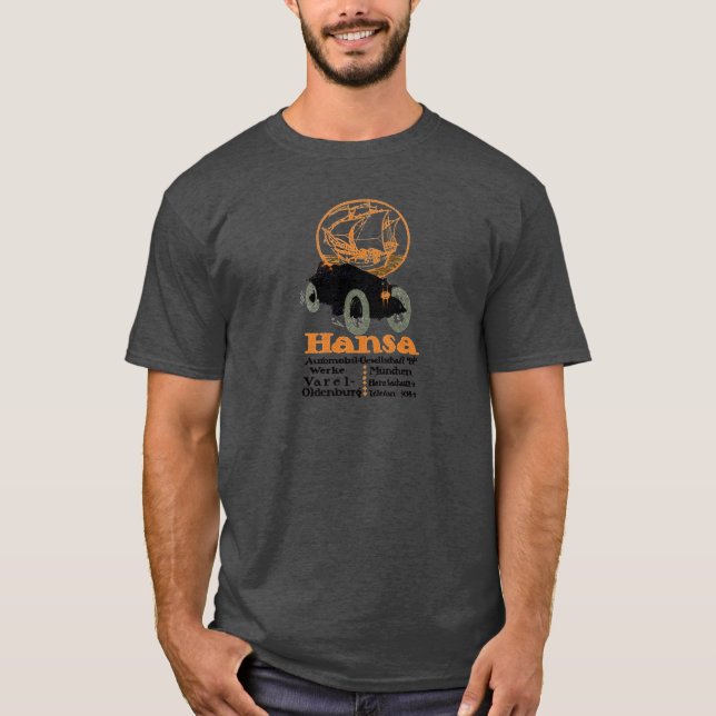 1914 Hansa Automobile T Shirt (Framsida)
