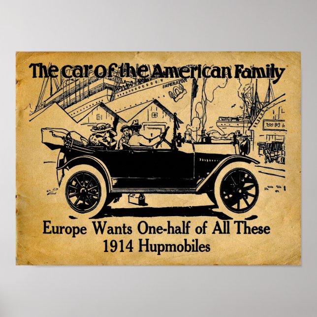 1914 HupMobile Reproduction Print Poster (Framsidan)