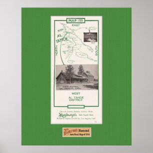 1914 karta av Tahoe område, Al Tahoe Poster