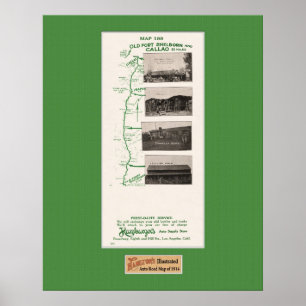 1914 Karta, Callao Utah till Fort Shelborn Nevada Poster