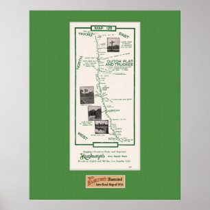 1914 karta, holländarelägenhet till Truckee - Poster