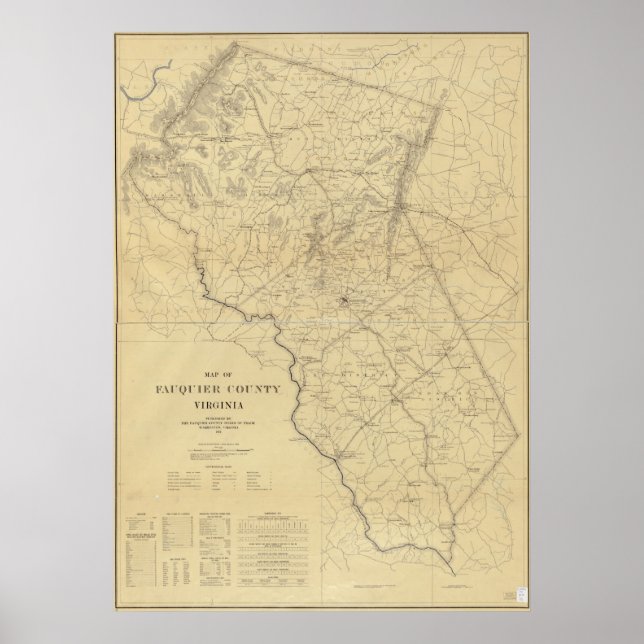 1914 Karta i Fauquier County, Virginia Poster (Framsidan)
