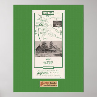 1914 Karta i Tahoe Area, Al Tahoe Poster