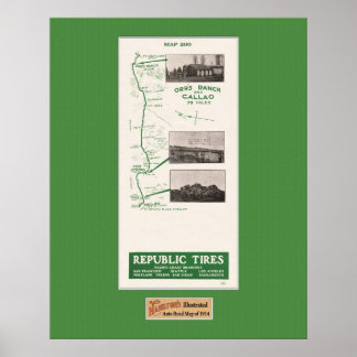 1914 Karta, Orr's Ranch och Callao Poster