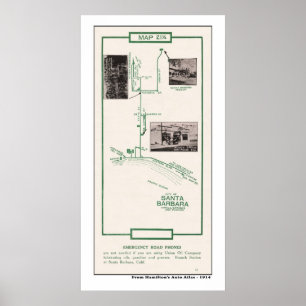 1914 Karta, Santa Barbara Poster