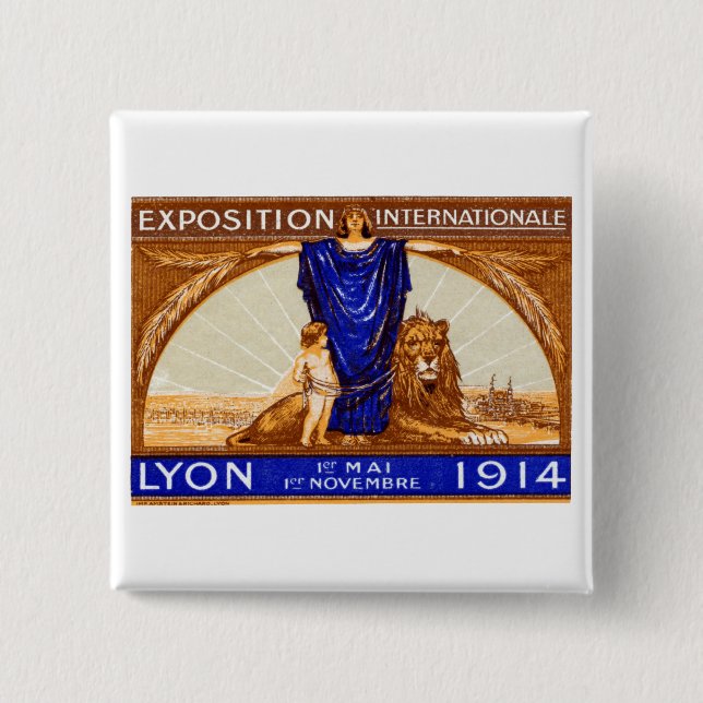 1914 Lyon Internationell Expo Poster Knapp (Framsida)