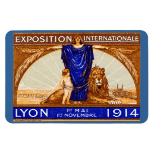 1914 Lyon Internationell Expo Poster Magnet