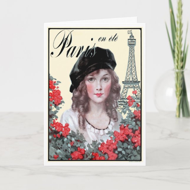 1914! "PARIS BESTÄLLNINGS- FRANSK HÄLSNING I FÖR KORT (Framsida)