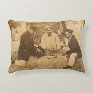 1914 roligt på stranden i Tyskland RPPC Prydnadskudde