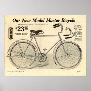 1914 Vintagens Poster av originalcykelbåge och kon