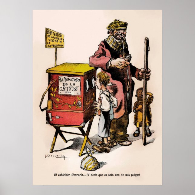 1914-Vintagens Tecknad Argentina-kris Poster (Framsidan)