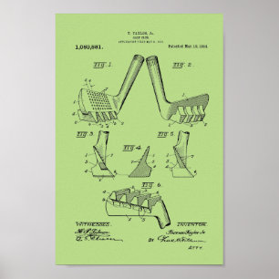 1914-Vintages utskrift av Golf Klubb Patent Art Poster
