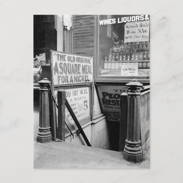 1915 års femcentsrestauratör vykort (Framsida)