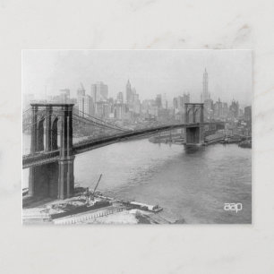 1915 Brooklyn Bridge och Manhattan New York City Vykort