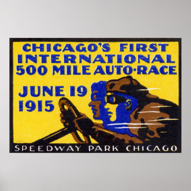 1915 Chicago Auto Tävling Poster (Framsidan)