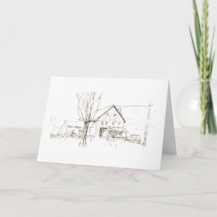 1915 Farmhouse sketch - Madison, CT Tack Kort