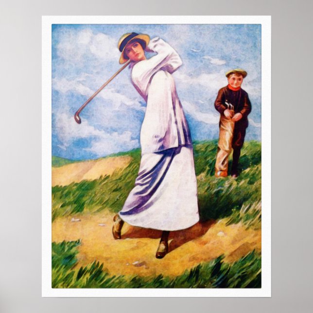 1915 Golf Watercolor-utskrift Poster (Framsidan)
